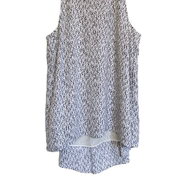 Vince Camuto White Black Scattered Dot Swing Hi-Lo Sleeveless Tank Top XS - Picture 9 of 11